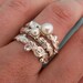 Twig Stacking Ring Set of 3 in Sterling Silver Pearls and  White Topaz or Amethyst, Tanzanite, Garnet, Peridot