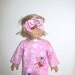 18 inch American Girl Dolls, Pink Ice Skating Monkey Pajama's and Sleep Mask