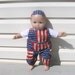 15 Inch Bitty Baby or Bitty Twin Baby Doll Clothes, Patriotic 4th of July Old Glory Picnic or Parade Overalls and White Shirt