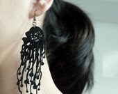 SEA MONSTER EARRINGS - Pink or Black Vegan Leather