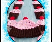 Cup Cake Hat And  Scarf Set  Custom Made For You.