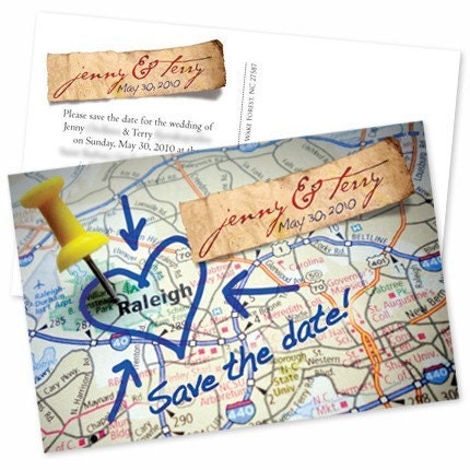 Map-it-out-Custom Save the Date postcard