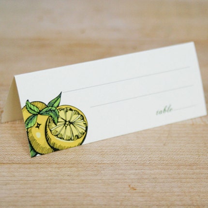 Lemon Seating Cards