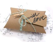 DIY Gift Wrap Kit - Kraft Pillow Box & Green Baker's Twine