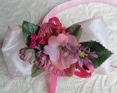 Hand made, bridal, pink polka dot, headband, women, Valentine's day