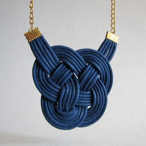 Blue Leather Knot - Noeud de cuir bleu