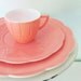vintage hazel atlas pink platonite newport hairpin dinnerware (3 pieces)