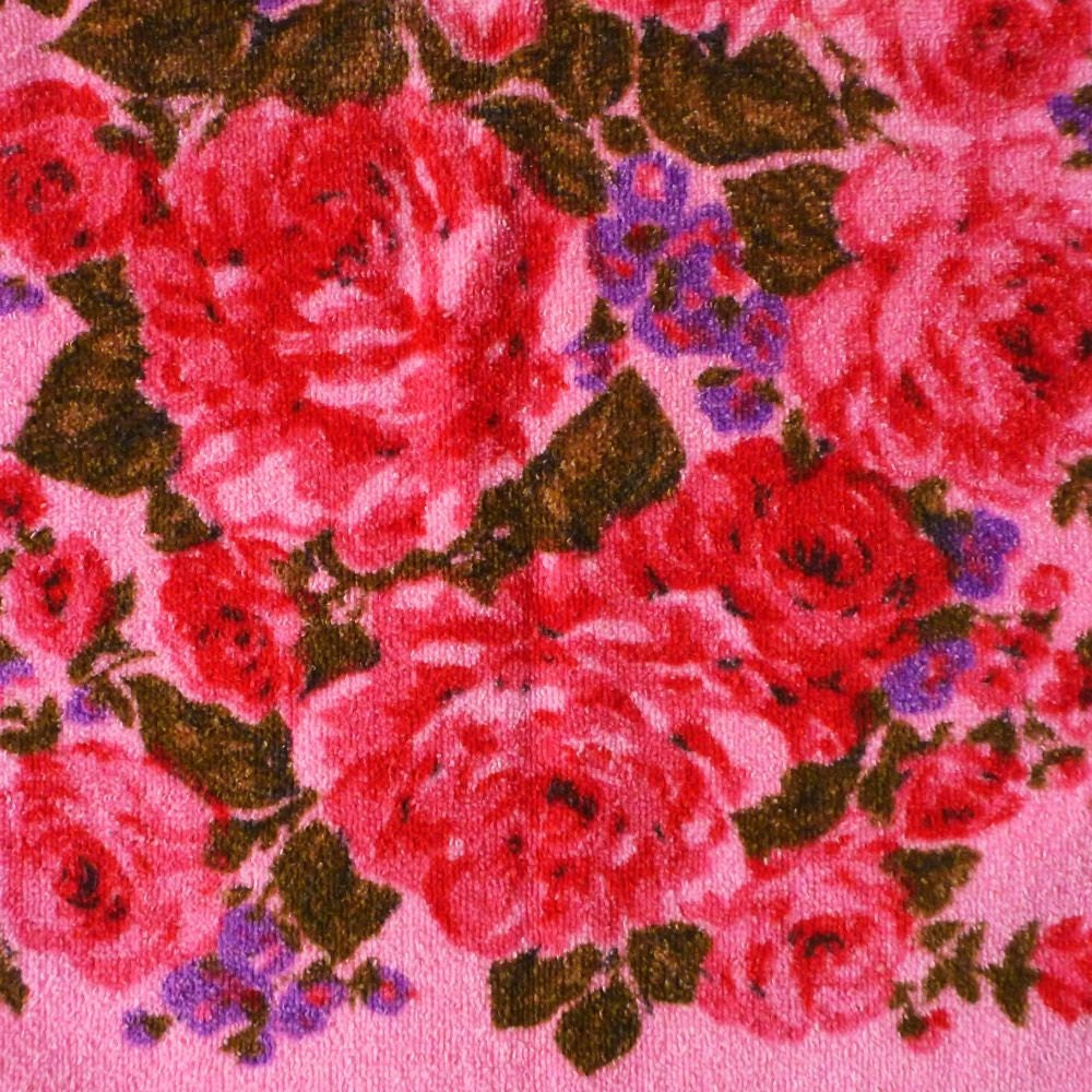 vintage hand towel (cannon monticello pink and purple roses)