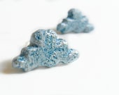 Clouds - Hand Carved Earrings - Recycled Materials - One of a Kind - LaurelAndLime