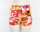 Bloomer Babydoll Night Sleep Pants Pajama Bottoms - Fire Poppies