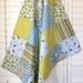 CLEARANCE 30% OFF - Patchwork Fleece Baby Blanket - Boy or Girl - Lime Green and Blue Birds
