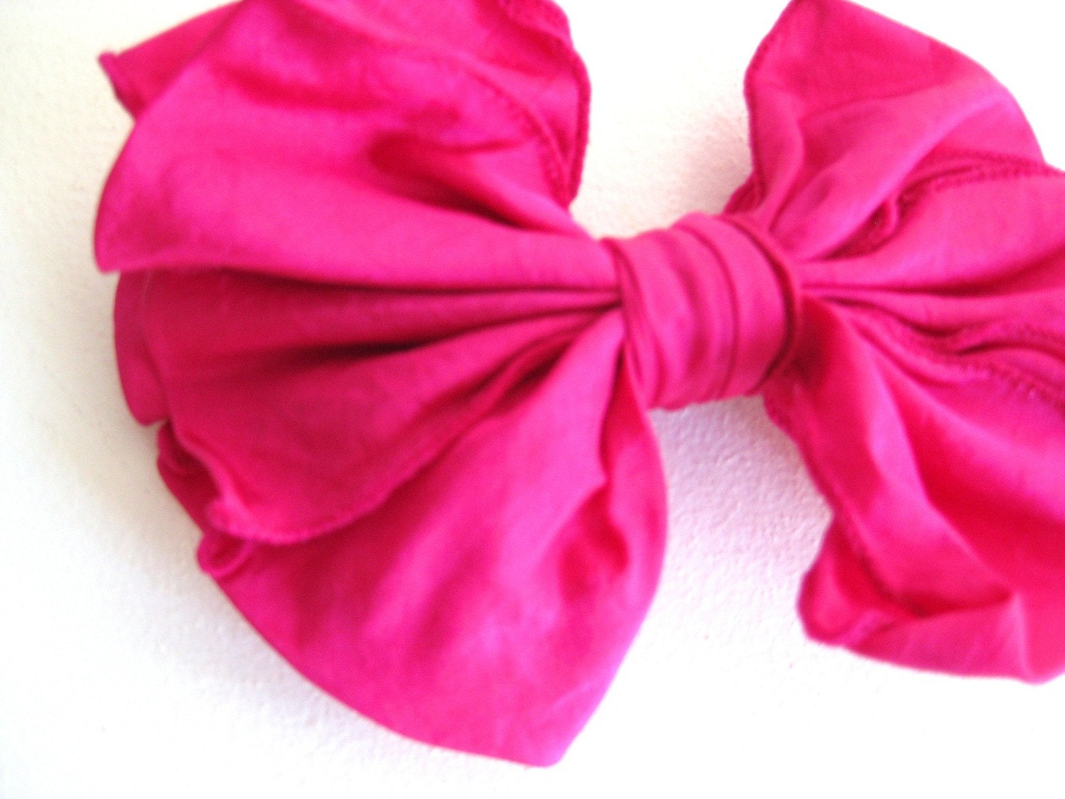 80s Hot Pink Barrette, Bow Hair Clip