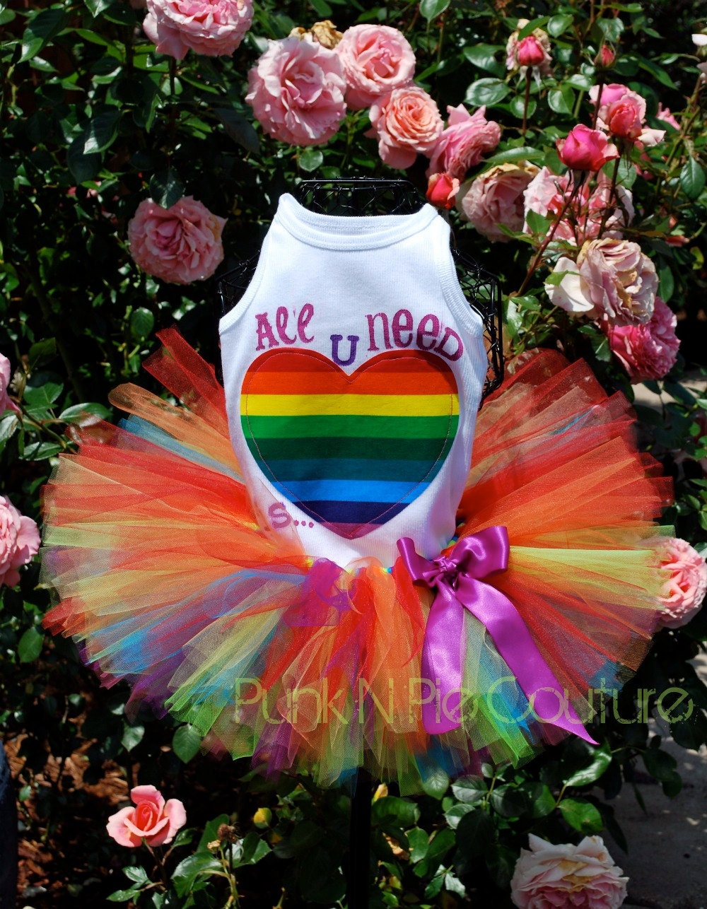 All You Need Is Love Rainbow Tutu and Shirt Set Infant -5t