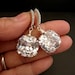 LARGE High Quality Princess Cut White Clear (Large) Square CZ  (Not Foiled Back) White Gold Plated CZ Hoop Earrings