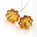 Handmade lampwork glass Bell Flowers - Amber Blooms - topaz flowers, sterling silver headpins