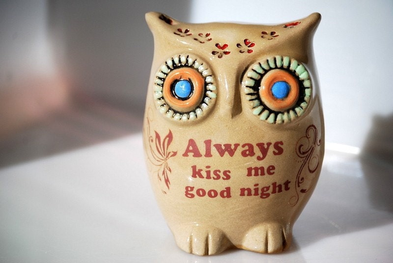 Owl decor "always kiss me goodnight" kids room decor - same day shipping