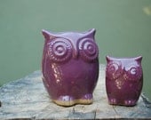 ceramic Owls  in purple