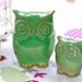 Ceramic  owls home decor in spring green