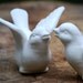 Bird Wedding cake toppers in ivory white