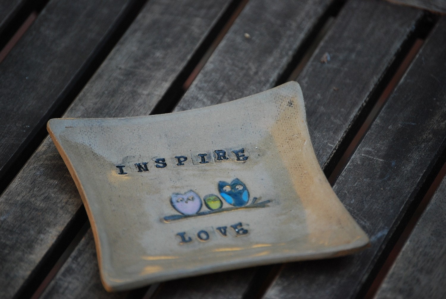 handmade ceramic ring dish Pretty little plate - inspire love