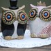 Owl cake toppers -Handmade ceramic custom MADE TO ORDER