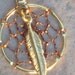 NAVAHO SUN  Copper Dreamcatcher earrings with gold feather