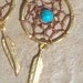 Gold, Turquoise and copper dream catcher earrings