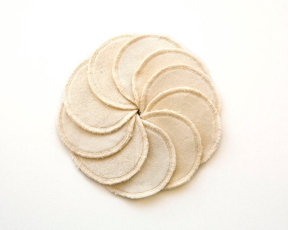 Organic Facial Rounds in a Gift Bag, 10 GOTS certified Organic cotton Eco Friendly Ultra Soft Facial Pads, Holiday Gift under 25 - purepixie