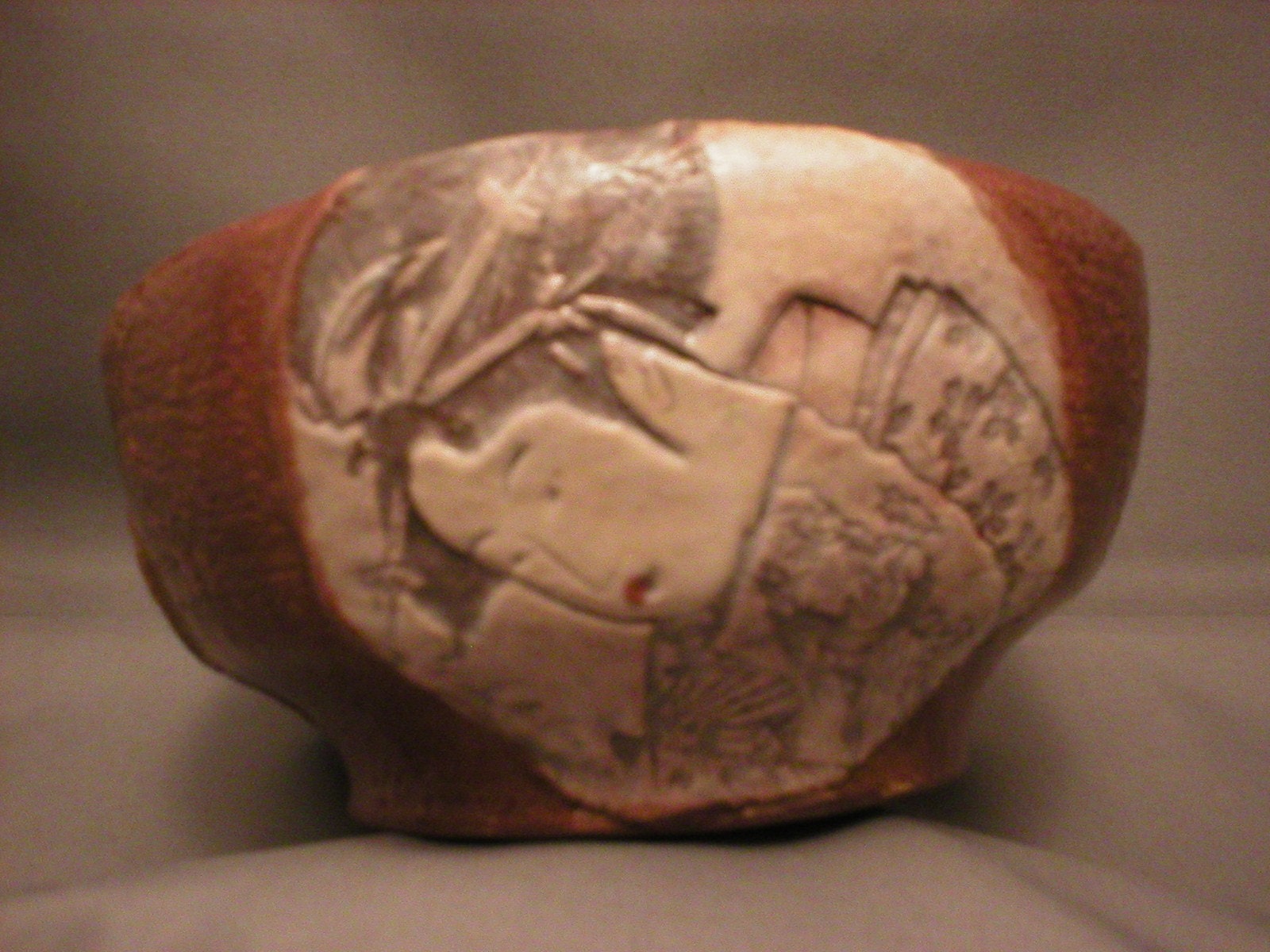 Bowl  /  Geisha /  Applique design / Orangey