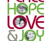 Peace Hope Love photo holiday card
