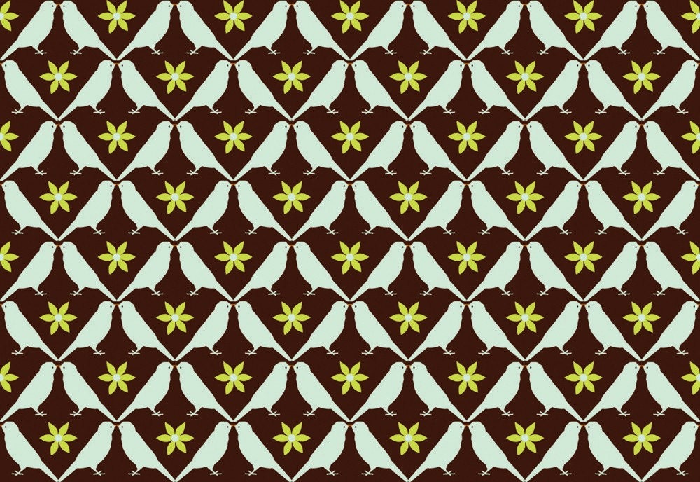 Lattice Bird Fabric Half Yard Cut