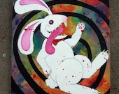 Run, Rabbit, Run - Original Painting 17x17 Square