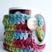 Coffee Cozy Coffee Mug Tea Cup handmade crochet rainbow multicolor