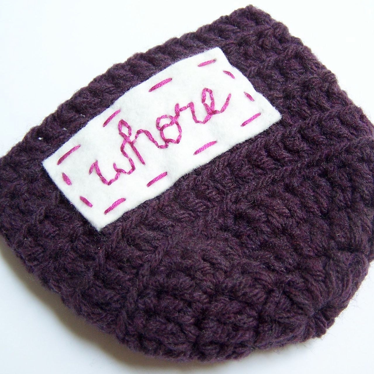 Coffee Mug Tea Cup Cozy Funny purple whore crochet handmade cover