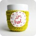 Coffee Mug Cozy Tea Cup Im Hot chartreuse red white crochet handmade cover