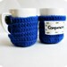 Doctor Companion Coffee Mug Cozy Tea Cup set Doctor Who royal blue crochet handmade cover