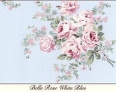 Rachel Ashwell Shabby Chic Bella Rose Blue 100% T shirt Jersey Fabric