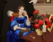 Beauty and the Beast - Giclee Print of Paper Illustration 8inx10in