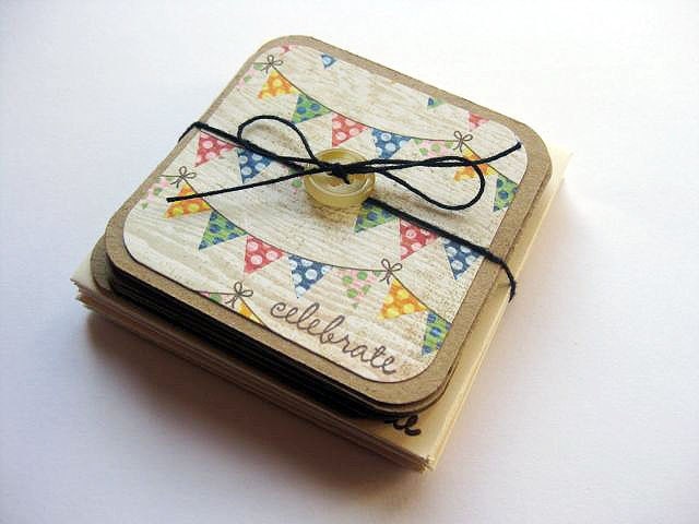 Blank Mini Celebrate Note Cards Set of 6