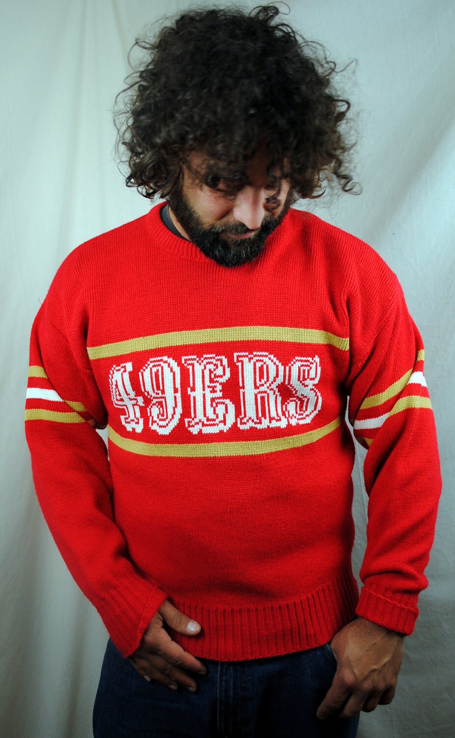 Vintage 1980s San Francisco 49ers Knit Sweater by RogueRetro