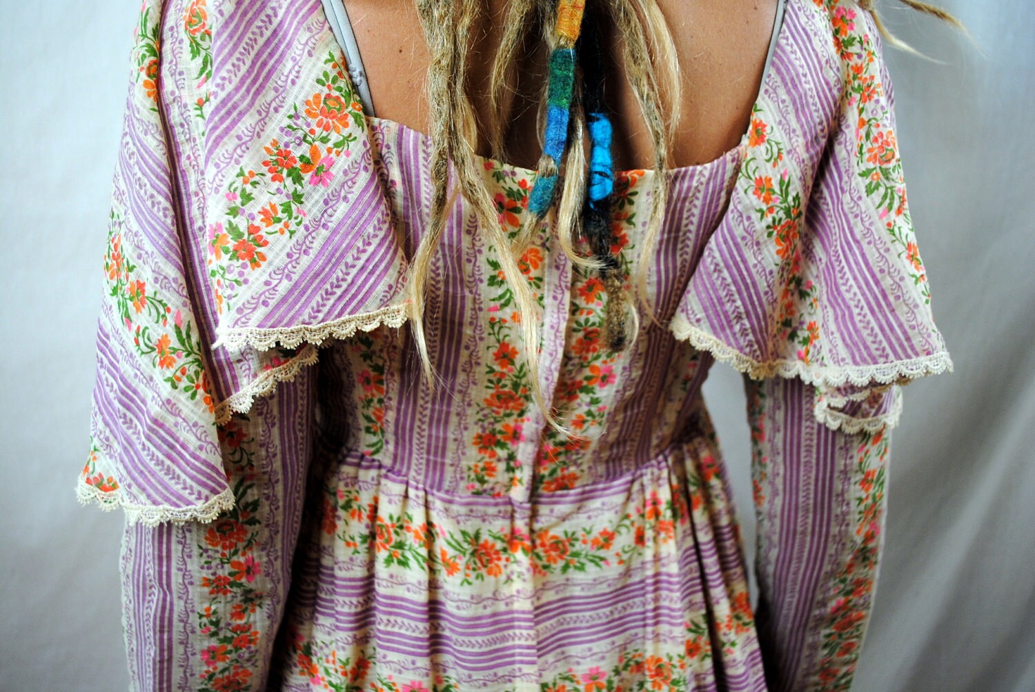 Vintage 70s California Charmer Boho Maxi Dress - Large