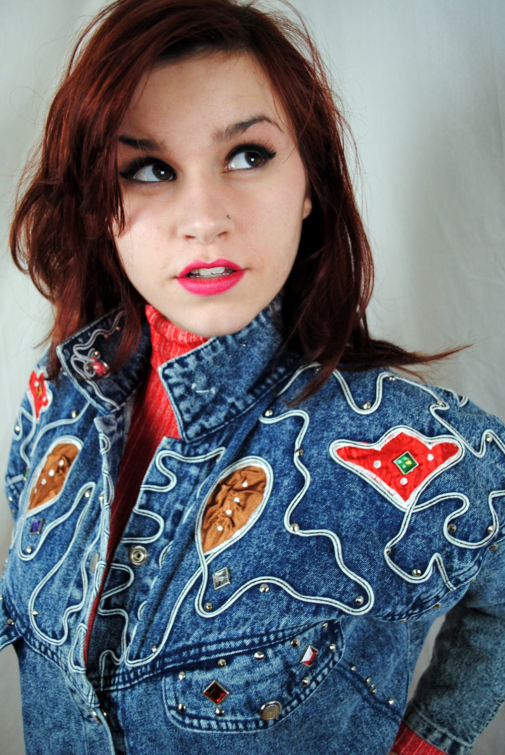 Vintage 80s Southwest Jeweled Western Jacket Coat - by Trump