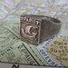 1920s Paris Memento Coat of Arms Shield Silver Ring