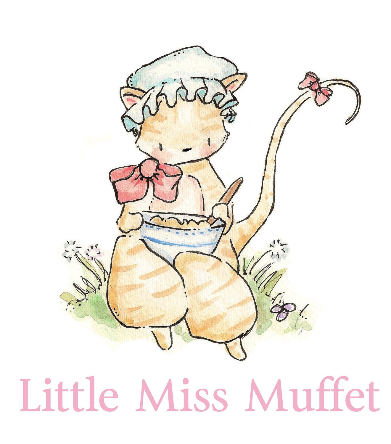 Little Miss Muffet Nursery Rhyme Collection PRINT By LoxlyHollow