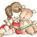 Read with a Friend. PRINT. 8X10. Nursery Art Wall Decor