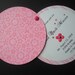 Baby Announcement, Swivel, Princess, Pink and Brown, Round Card