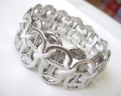 Pop Soda Can Tab Bracelet WHITE CORD - Recycled - Upcycled - Like Kristen Stewart's - Twilight inspired - Does not scratch - Washed tabs