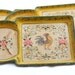 Vintage Rooster Trays Hand Painted set of 4 ISCO