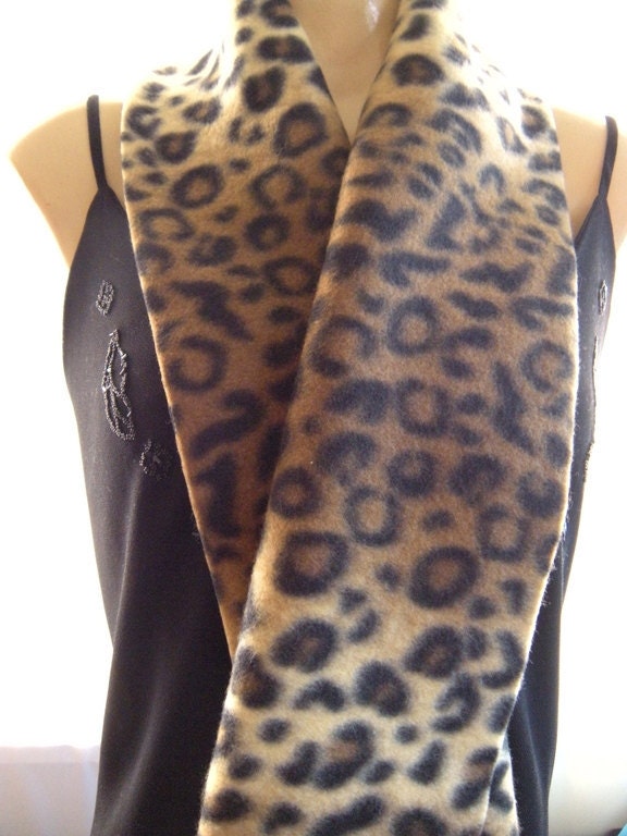 Blond Leopard...Unisex Polar Fleece..Everyday winter scarf...Cozy and Trendy