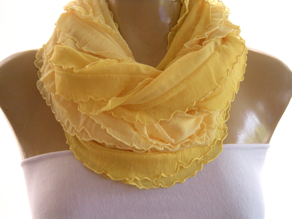 Spring-Summer 2012....Pretty Yellows tone on tone....Flamenco..Necklace Scarf...Le dernier cri...